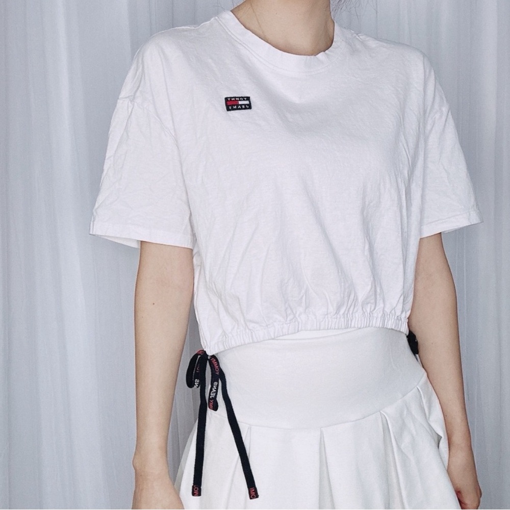 Tommy Hilfiger Jeans Crop Badge Tee White M